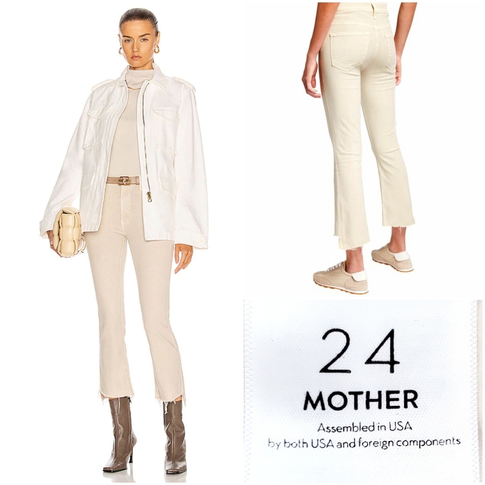 MOTHER Insider Crop Step Fray Denim Jeans Raw Hem